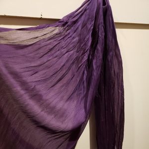 Large purple scarf with fringe